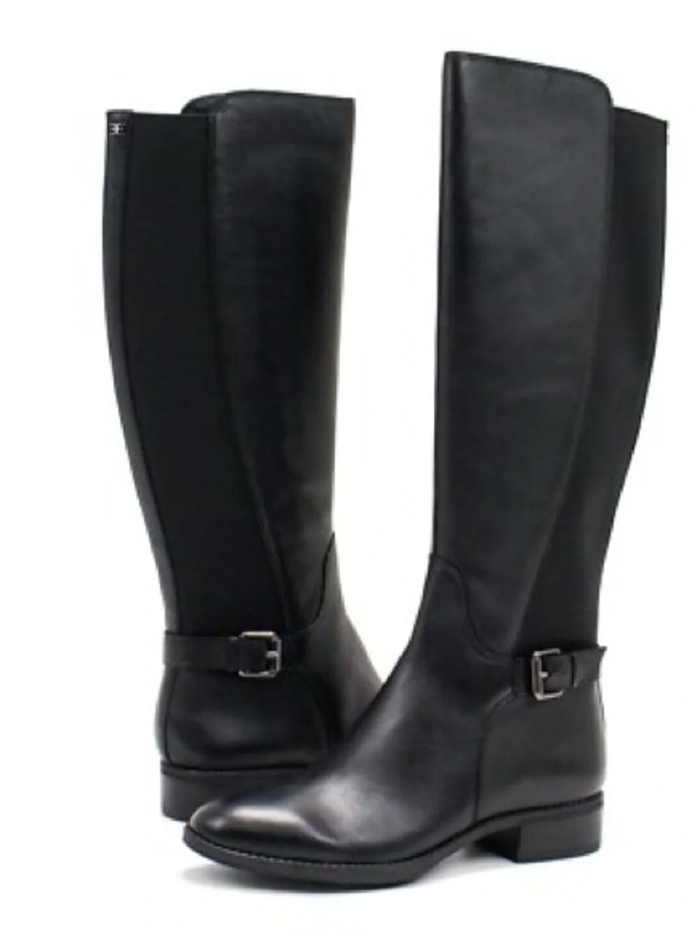 Sam Edelman Black Over-the-Knee Riding Boots with Buckle Strap